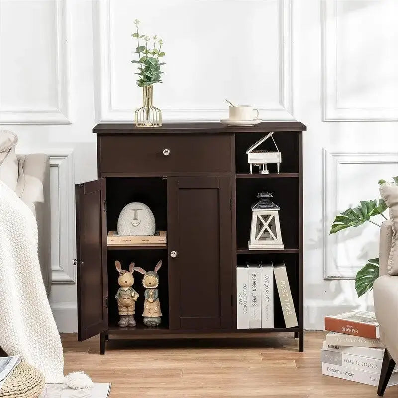 Storage Cabinet with Doors and Shelves - 11.8D x 29.5W x 31.6H