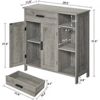 Storage Cabinet with Doors and Shelves - 11.8D x 29.5W x 31.6H