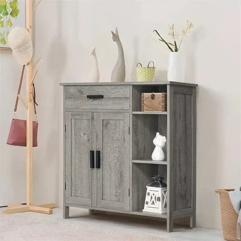 Storage Cabinet with Doors and Shelves - 11.8D x 29.5W x 31.6H