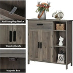 Storage Cabinet with Doors and Shelves - 11.8D x 29.5W x 31.6H