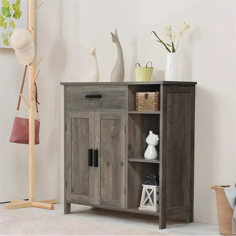 Storage Cabinet with Doors and Shelves - 11.8D x 29.5W x 31.6H
