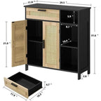 Storage Cabinet with Doors and Shelves - 11.8D x 29.5W x 31.6H
