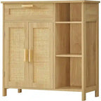 Storage Cabinet with Doors and Shelves - 11.8D x 29.5W x 31.6H