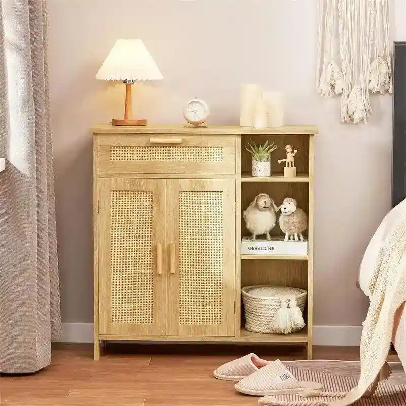 Storage Cabinet with Doors and Shelves - 11.8D x 29.5W x 31.6H