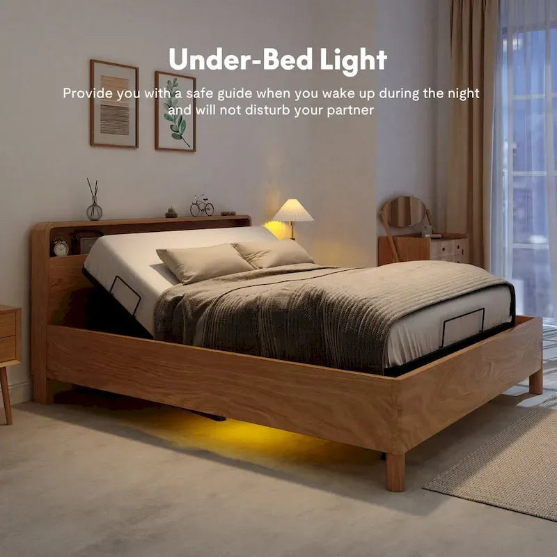 FunniHomi Twin XL/Queen/Split King Size Adjustable Bed Frame, Zero Clearance, Zero Gravity, Mattress Holder