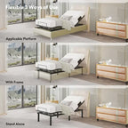 FunniHomi Twin XL/Queen/Split King Size Adjustable Bed Frame, Zero Clearance, Zero Gravity, Mattress Holder