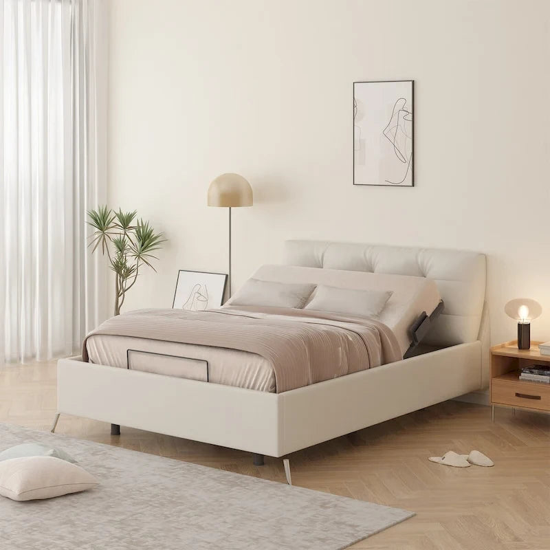 FunniHomi Twin XL/Queen/Split King Size Adjustable Bed Frame, Zero Clearance, Zero Gravity, Mattress Holder