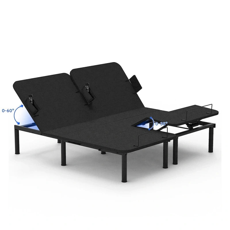 FunniHomi Twin XL/Queen/Split King Size Adjustable Bed Frame, Zero Clearance, Zero Gravity, Mattress Holder
