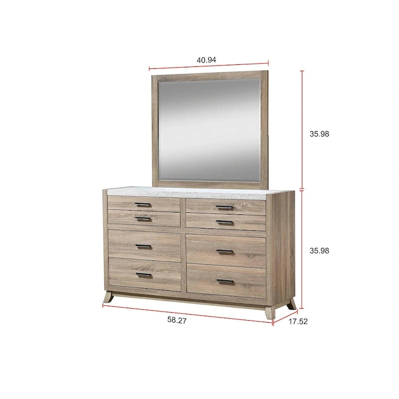 Daemon 5 Piece Light Brown Panel Bedroom Set