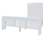 Platform Bed with Built-in Shelves,LED Light and USB Ports,Full/Twin Size