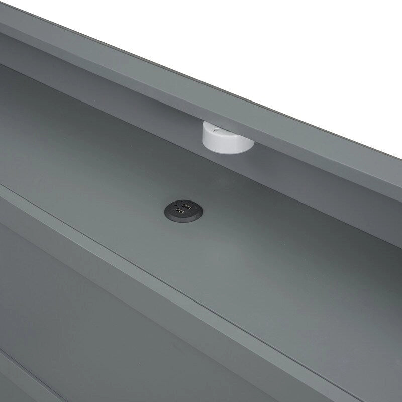 Platform Bed with Built-in Shelves,LED Light and USB Ports,Full/Twin Size