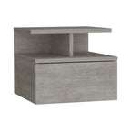 Floating Nightstand 12H,Wall Mounted with Single Drawer and 2-Tier Shelf,for Bedroom,Closet,Entryway,College Dorm