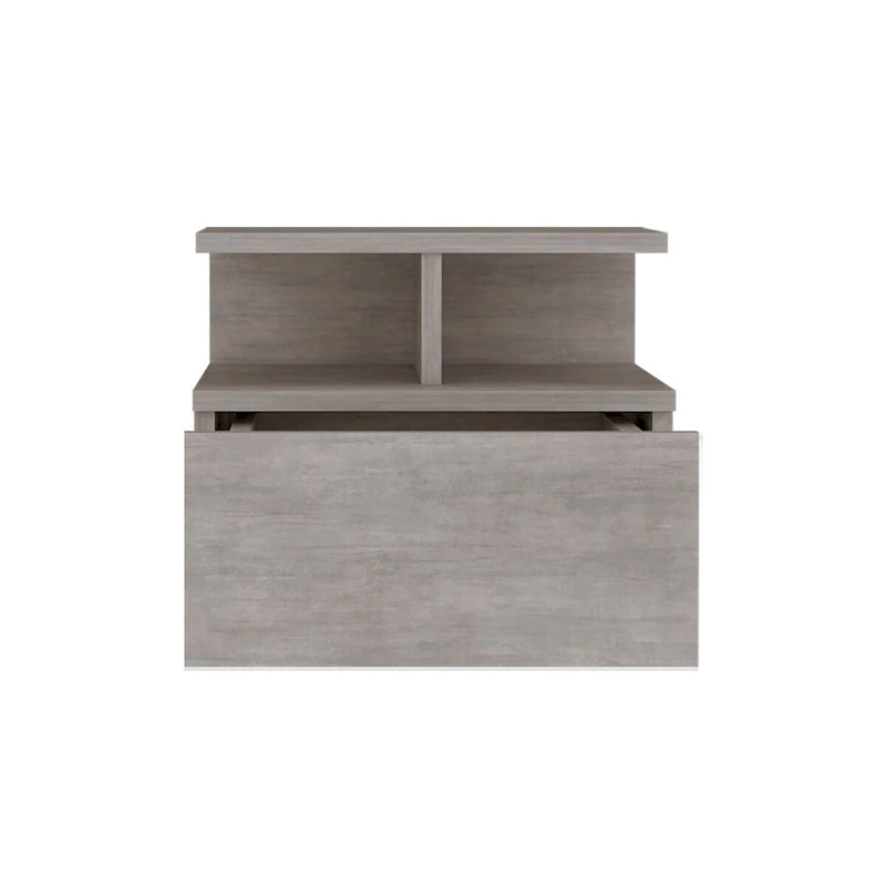 Floating Nightstand 12H,Wall Mounted with Single Drawer and 2-Tier Shelf,for Bedroom,Closet,Entryway,College Dorm