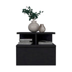 Floating Nightstand 12H,Wall Mounted with Single Drawer and 2-Tier Shelf,for Bedroom,Closet,Entryway,College Dorm