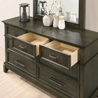 Evva Traditional Grey Wood 6-Piece Panel Bedroom Set