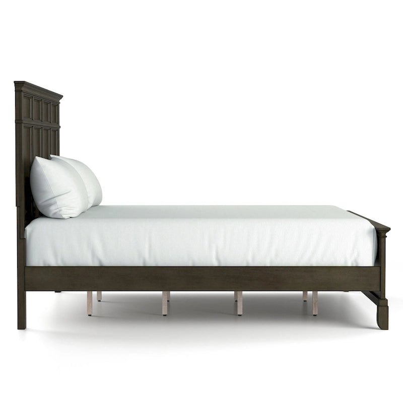 Evva Traditional Grey Wood 6-Piece Panel Bedroom Set