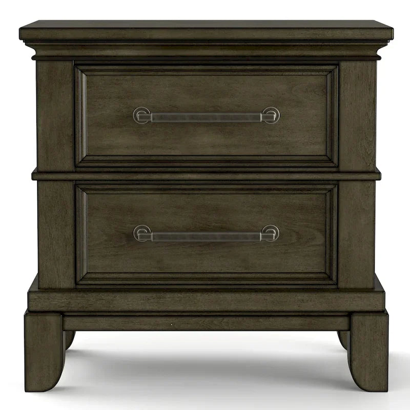 Evva Traditional Grey Wood 6-Piece Panel Bedroom Set