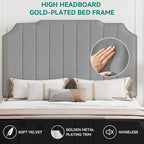 Moasis Queen 61 Flannel Upholstered Headboard Bed Frame