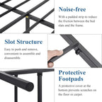 Metal Bed Frame, Modern Platform Bed Frame with Headboard and Footboard, No Box Spring Needed