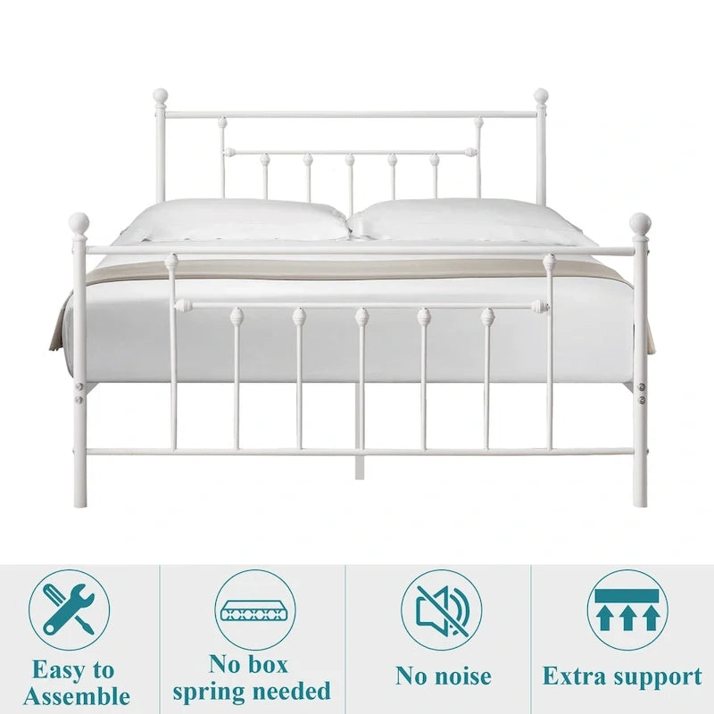 Metal Bed Frame, Modern Platform Bed Frame with Headboard and Footboard, No Box Spring Needed