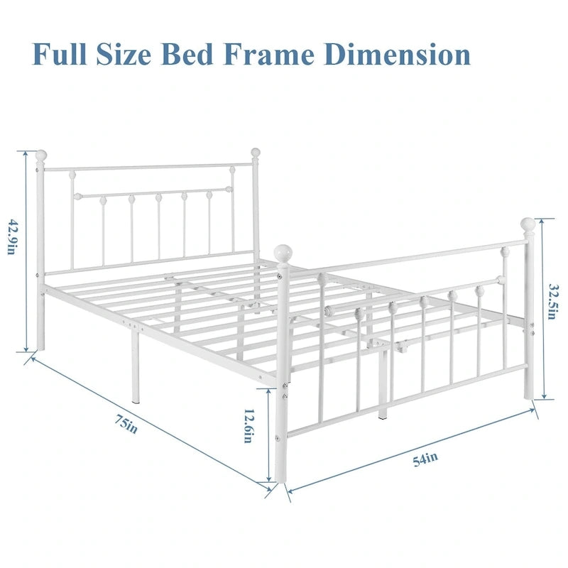 Metal Bed Frame, Modern Platform Bed Frame with Headboard and Footboard, No Box Spring Needed
