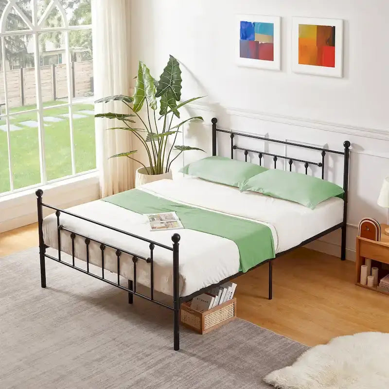 Metal Bed Frame, Modern Platform Bed Frame with Headboard and Footboard, No Box Spring Needed