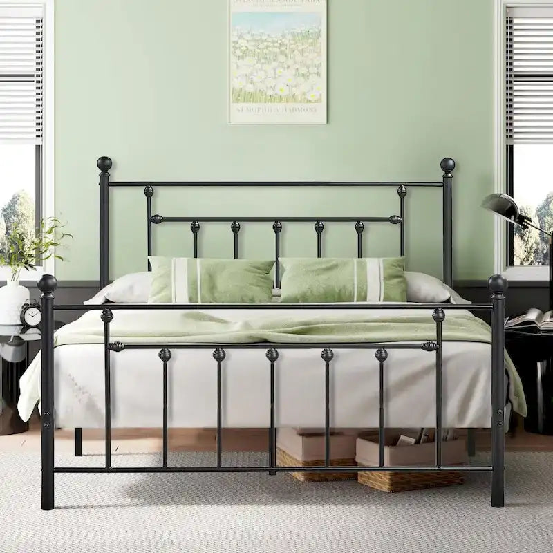 Metal Bed Frame, Modern Platform Bed Frame with Headboard and Footboard, No Box Spring Needed