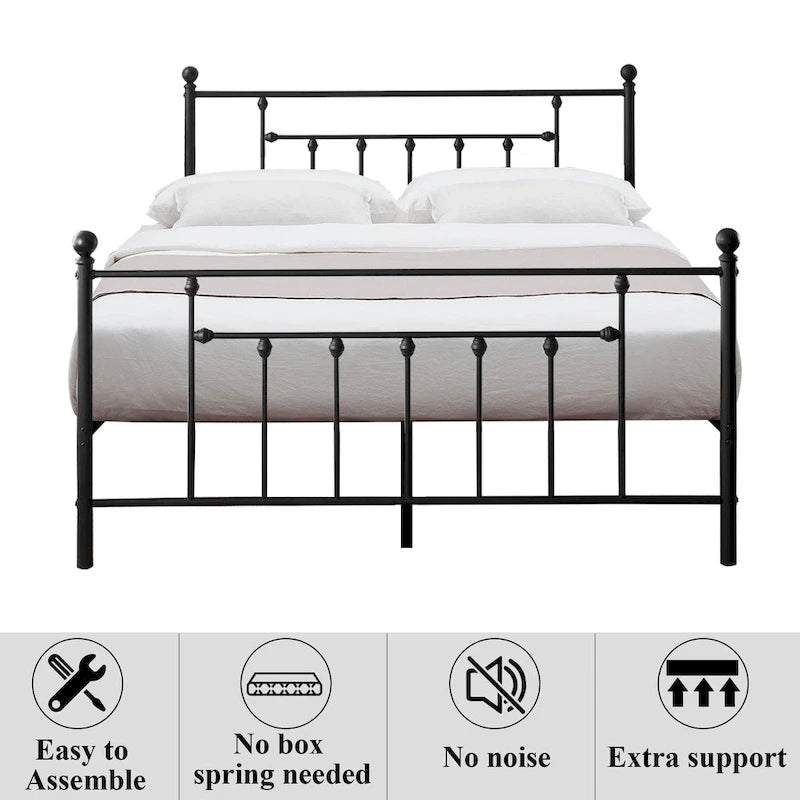 Metal Bed Frame, Modern Platform Bed Frame with Headboard and Footboard, No Box Spring Needed