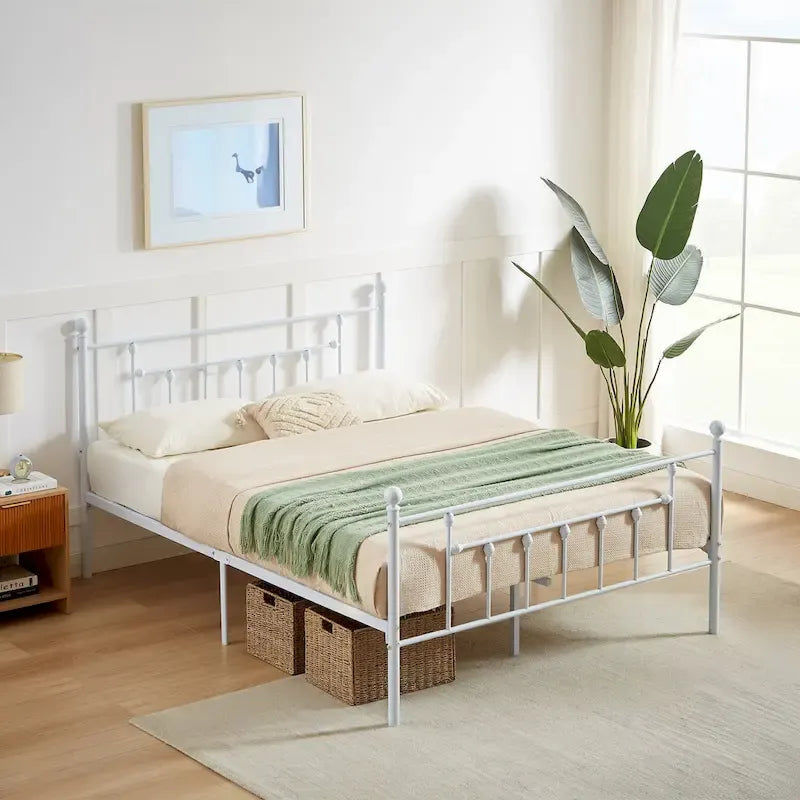 Metal Bed Frame, Modern Platform Bed Frame with Headboard and Footboard, No Box Spring Needed