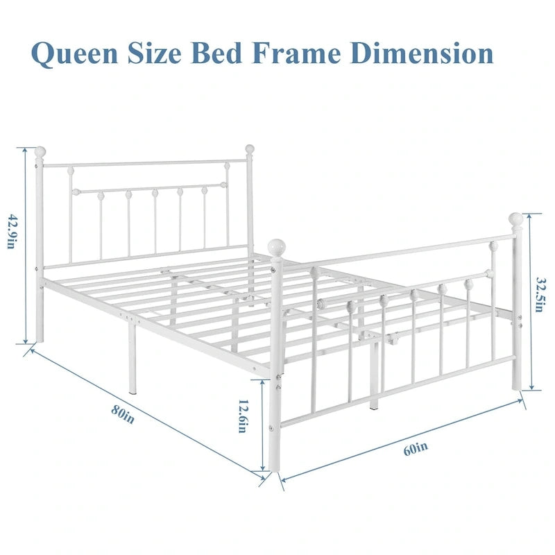 Metal Bed Frame, Modern Platform Bed Frame with Headboard and Footboard, No Box Spring Needed