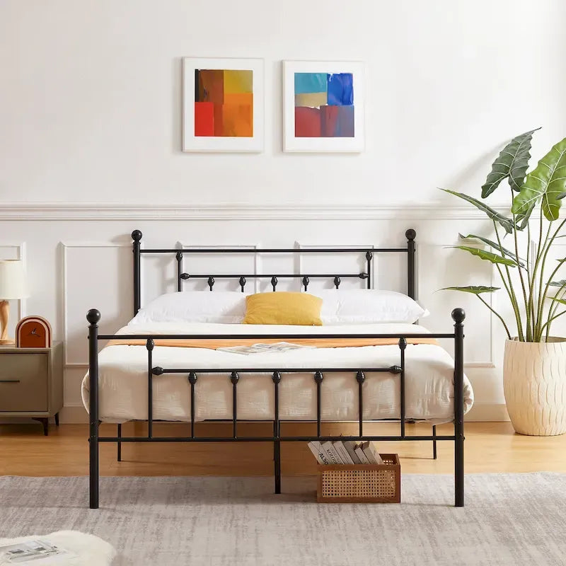 Metal Bed Frame, Modern Platform Bed Frame with Headboard and Footboard, No Box Spring Needed