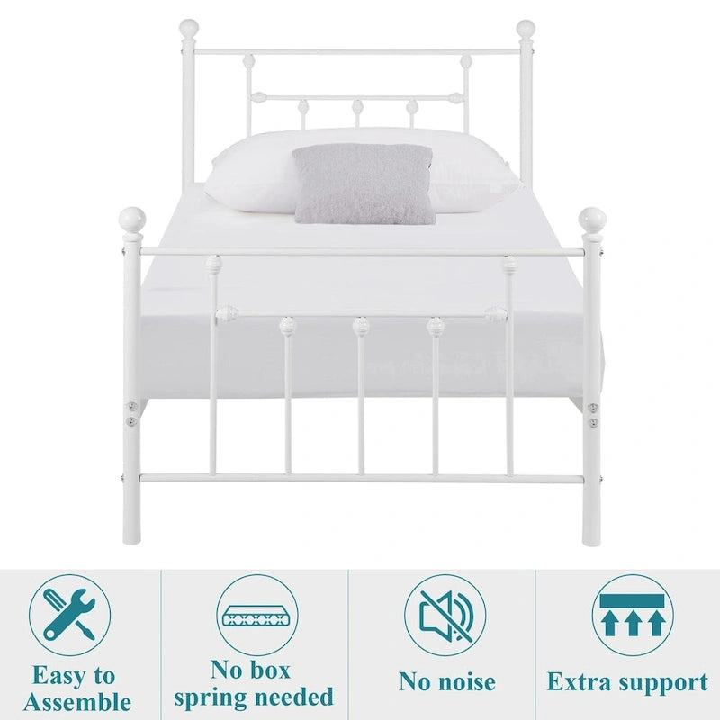 Metal Bed Frame, Modern Platform Bed Frame with Headboard and Footboard, No Box Spring Needed