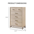 Drayden Transitional Oak Solid Wood 3-Piece Chest and 2 Nightstand Bedroom Set