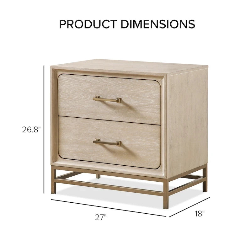 Drayden Transitional Oak Solid Wood 3-Piece Chest and 2 Nightstand Bedroom Set