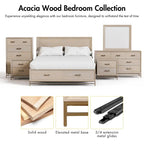 Drayden Transitional Oak Solid Wood 3-Piece Chest and 2 Nightstand Bedroom Set
