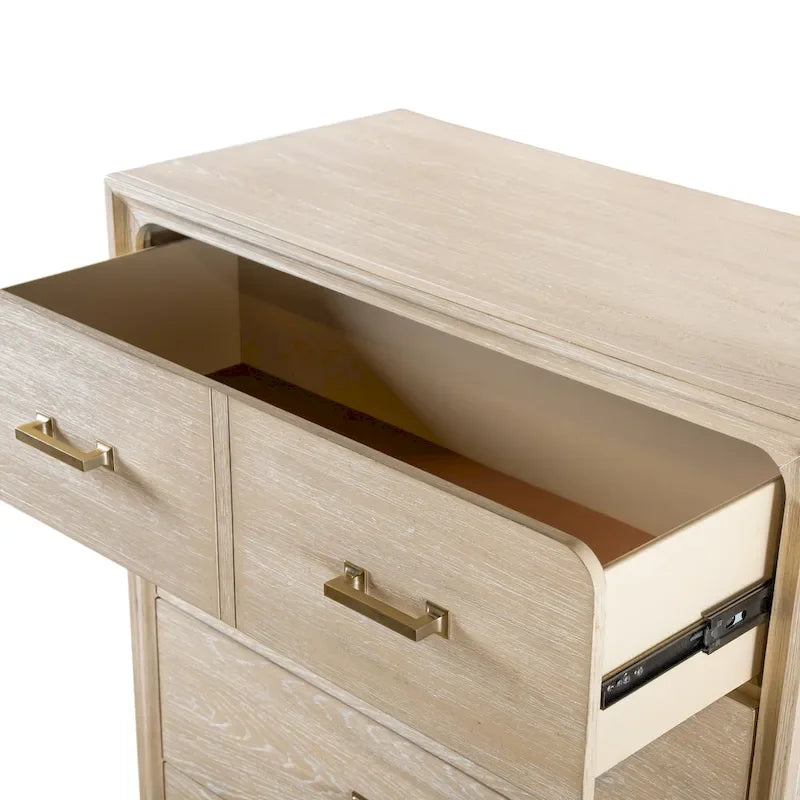 Drayden Transitional Oak Solid Wood 3-Piece Chest and 2 Nightstand Bedroom Set