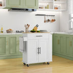 Kitchen Island with Storage, Rolling Kitchen Cart with AC Outlets and USB Ports