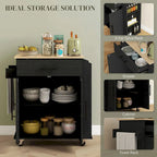 Kitchen Island with Storage, Rolling Kitchen Cart with AC Outlets and USB Ports