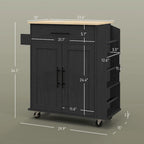 Kitchen Island with Storage, Rolling Kitchen Cart with AC Outlets and USB Ports