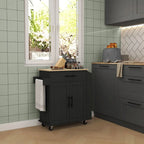 Kitchen Island with Storage, Rolling Kitchen Cart with AC Outlets and USB Ports