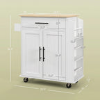 Kitchen Island with Storage, Rolling Kitchen Cart with AC Outlets and USB Ports