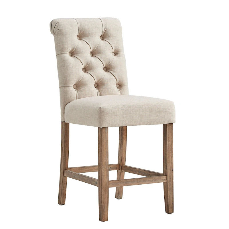 Benchwright Premium Tufted Rolled Back Counter/ Bar Height Stools (Set of 2) by iNSPIRE Q Artisan