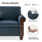 Hedda Transitional 59Wide Leather Sofa with Solid Wood Legs by HULALA HOME