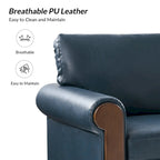 Hedda Transitional 59Wide Leather Sofa with Solid Wood Legs by HULALA HOME