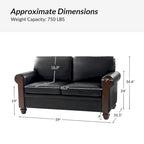 Hedda Transitional 59Wide Leather Sofa with Solid Wood Legs by HULALA HOME