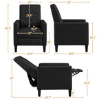 Yaheetech Fabric Recliner Sofa Single Reclining Chair Adjustable Back