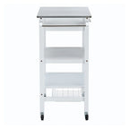 Kitchen Cart with 2 Wooden Shelves and 1 Drawer, White