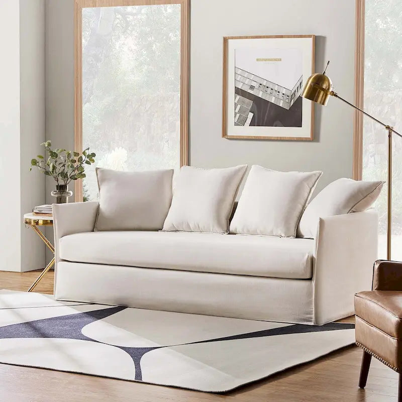 Gottfried 80 Slipcovered Sofa with Removable Cushions by HULALA HOME