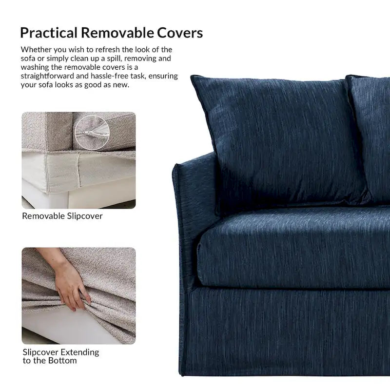 Gottfried 80 Slipcovered Sofa with Removable Cushions by HULALA HOME