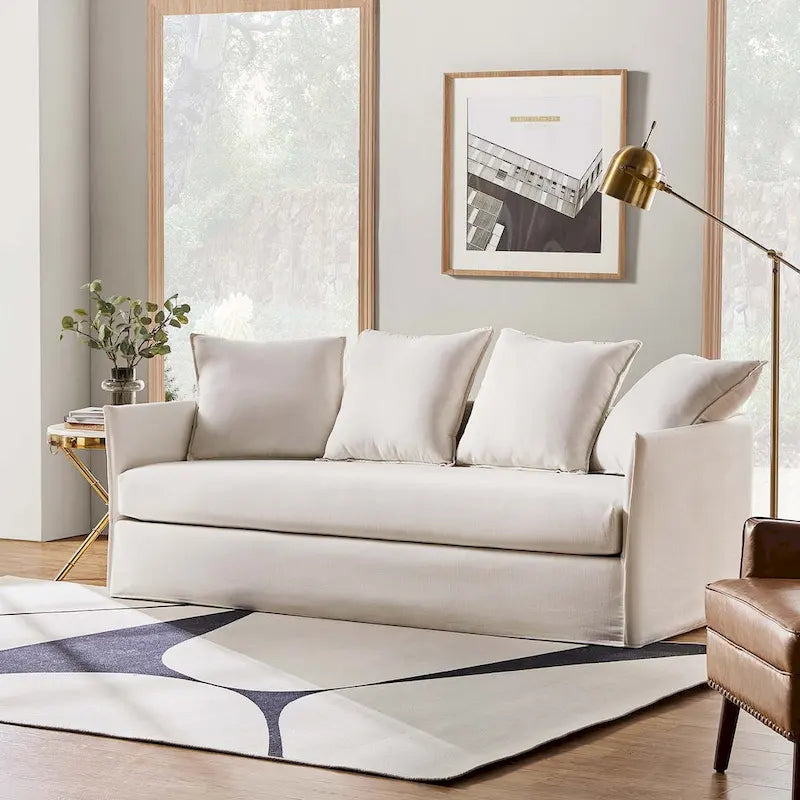 Gottfried 80 Slipcovered Sofa with Removable Cushions by HULALA HOME